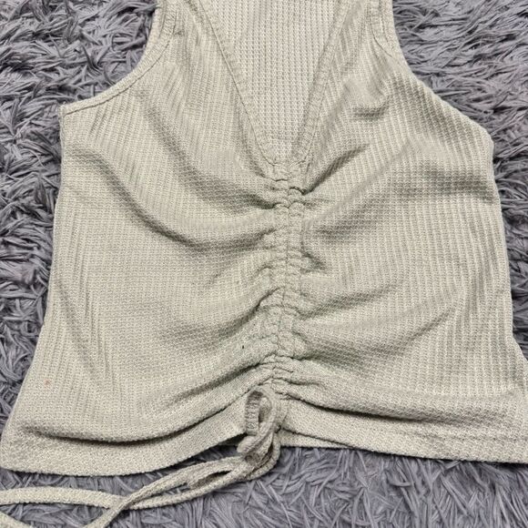 Paper Crane Green Scrunch Front Tank Top Size XS - Picture 2 of 6